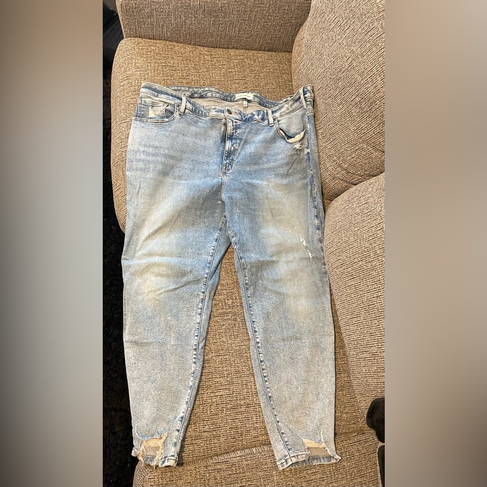 Distressed denim jeans, from Lane Bryant, size 28.